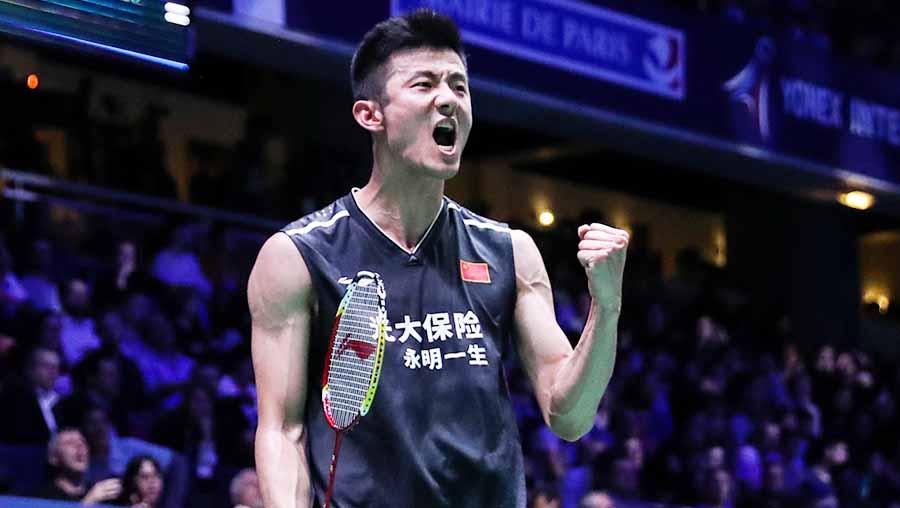 Selebrasi pemain asal China, Chen Long.