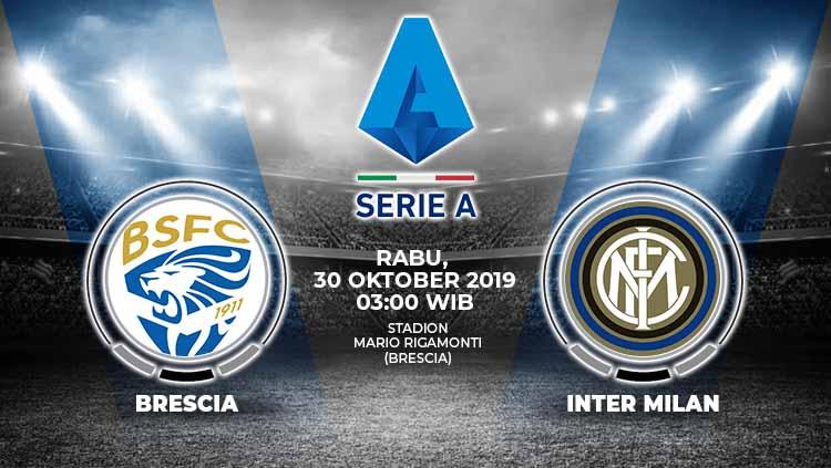 Prediksi pertandingan pekan ke-10 Serie A Italia 2019-2020 antara Brescia menghadapi Inter Milan, Rabu (30/10/19) dini hari WIB.
