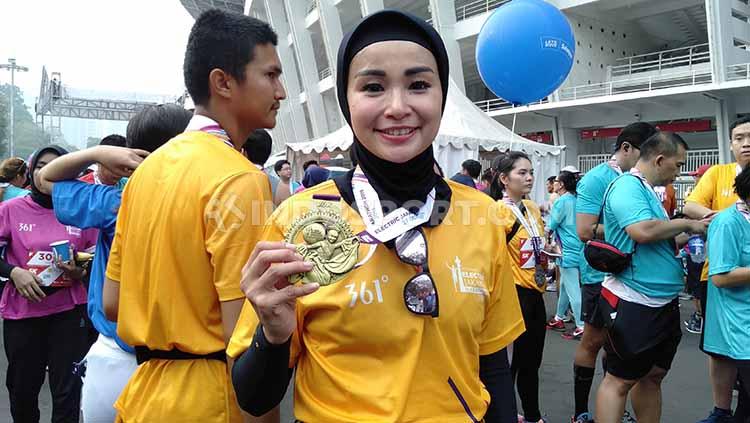 Selebritas cantik yang kini sedang tekun menekuni dunia lari, Soraya Larasati.