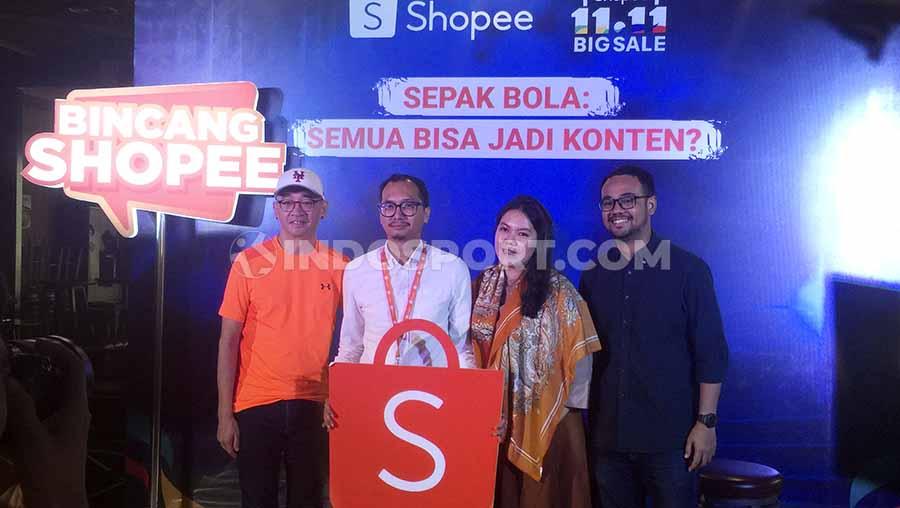 Shopee sebagai sponsor utama Liga 1 2019 menghadirkan program bertajuk ‘Sepak bola: Semua bisa jadi konten?’ yang dikemas dalam sesi edukasi dan workshop. - INDOSPORT