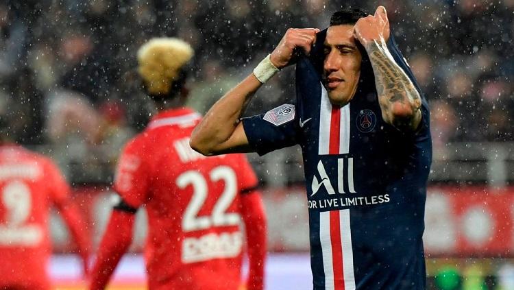 Angel Di Maria (kanan) tengah kecewa di laga PSG vs Dijon pada pekan ke-12 Ligue 1 Prancis, Sabtu (02/11/19) dini hari WIB.