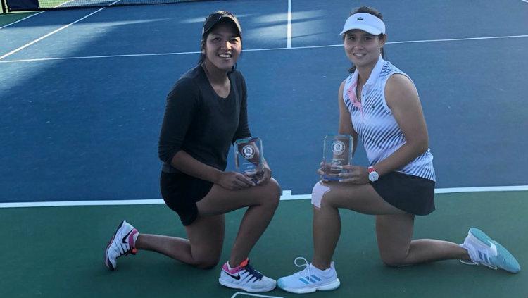 Jessy Rompies dan Beatrice Gumulya meraih gelar tenis ITF W80 Tyler RBC Pro Challenge, Amerika Serikat. Copyright: Instagram/Jessy Rompies