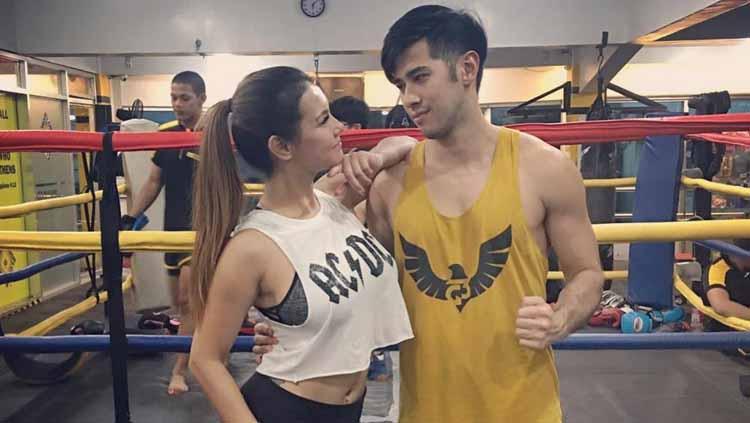 Maria Ozawa usai melakukan olahraga tinju