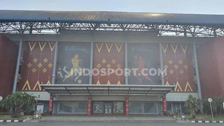 Tampilan depan Stadion Gelora Sriwijaya Jakabaring Palembang Kandidat Stadion Piala Dunia U-20 2021.