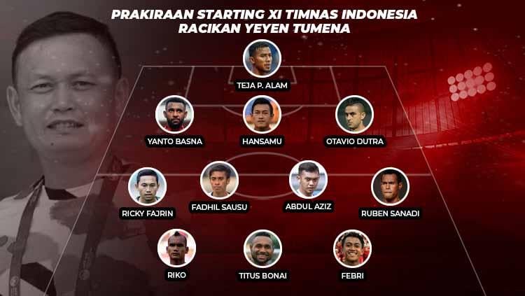 Prakiraan Starting XI Timnas Indonesia Racikan Yeyen Tumena Copyright: Ilustrasi/Grafis/Eli Suhaeli/INDOSPORT