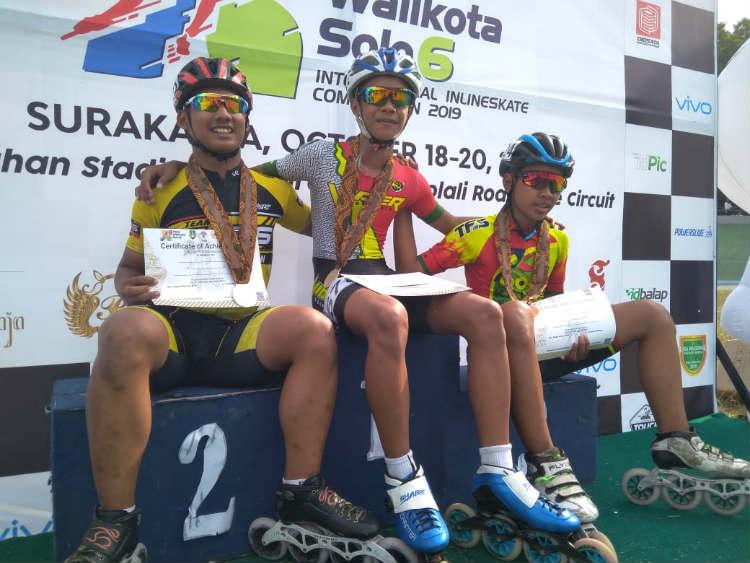 Albin (tengah) saat mendapat medali emas di ajang Kejuaraan Walikota Solo Cup 2019