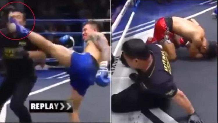 Pertandingan Muay Thai antara Gou Dakui lawan Super X Sitsontidech sempat terjadi kejadian double kill usai seorang petarung jatuhkan wasit dan lawan bersamaan.