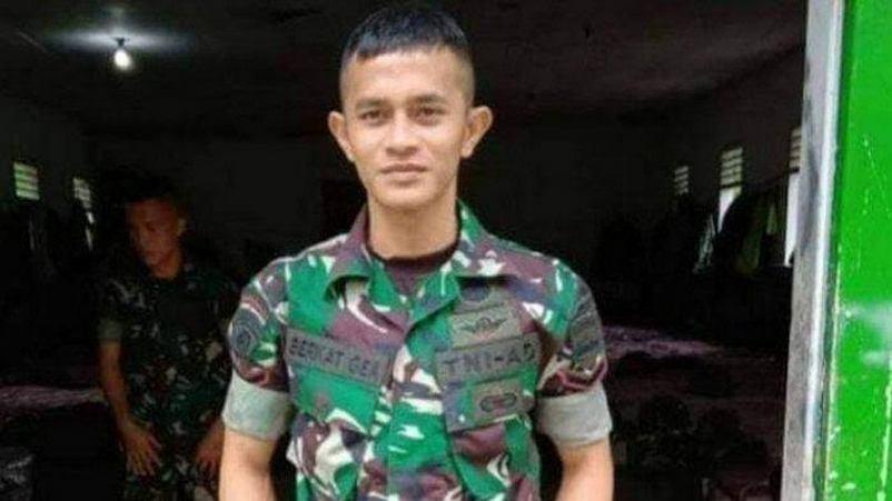 Prajurit Serda Iman Berkat Gea meregang nyawa usai melakukan latihan bela diri di Batalion 122/TS, Sumatera Utara pada, Senin (04/11/19).
