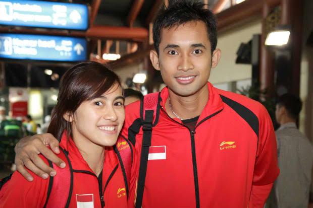 Hayom Rumbaka dan Bellaetrix Manuputty saat masih bersama. Copyright: Badminton Indonesia