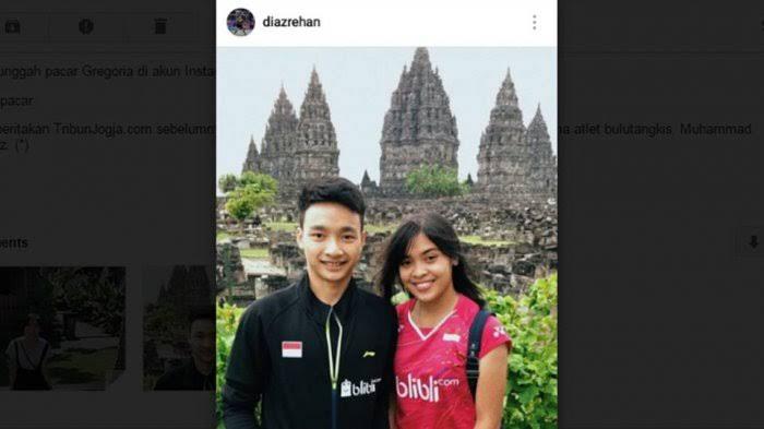 Gregoria Mariska Tanjung dan Muhammad Rehan Diaz di Candi Prambanan. Copyright: Instagram Muhammad Rehan Diaz