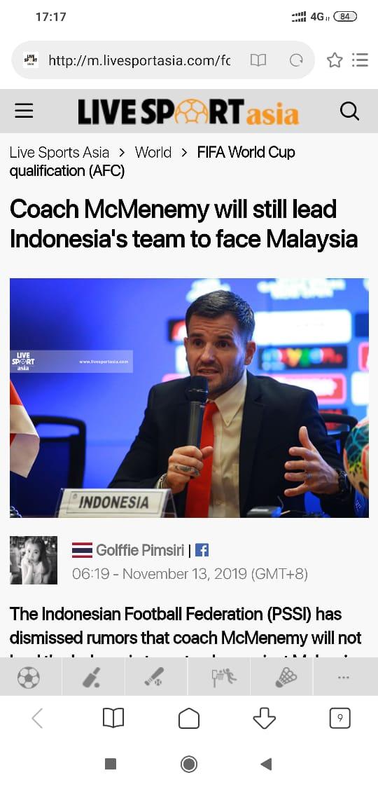 Media Singapura soroti Simon McMenemy yang akan menemani Timnas Indonesia vs Malaysia Copyright: Livesportsasia