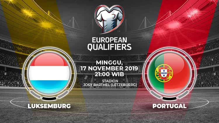 Pertandingan antara Luksemburg vs Portugal.