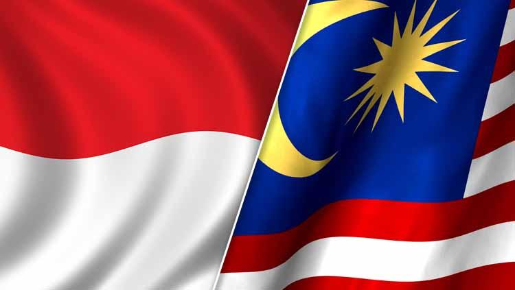 Bendera Indonesia dan Malaysia Copyright: Ilustrasi/INDOSPORT
