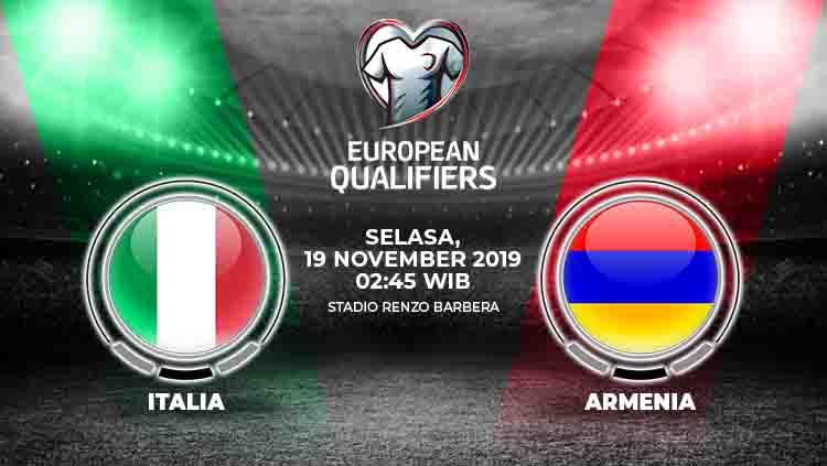 Link live streaming pertandingan Kualifikasi Euro 2020 Italia vs Armenia.