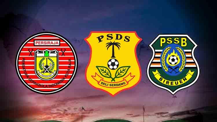 Logo-logo Klub Sumatra: Persiraja Banda Aceh, PSDS Deli Serdang, PSSB Bireun. Copyright: INDOSPORT