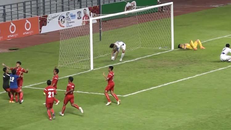 Selebrasi Timnas Pelajar Indonesia saat menang atas Korea Selatan di Asian Schools Football Championship (ASFC). - INDOSPORT