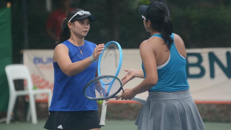 Beatrice Gumulya/Jessy Rompies di turnamen BNI Tennis Open 2019 sebagai persiapan jelang SEA Games 2019.