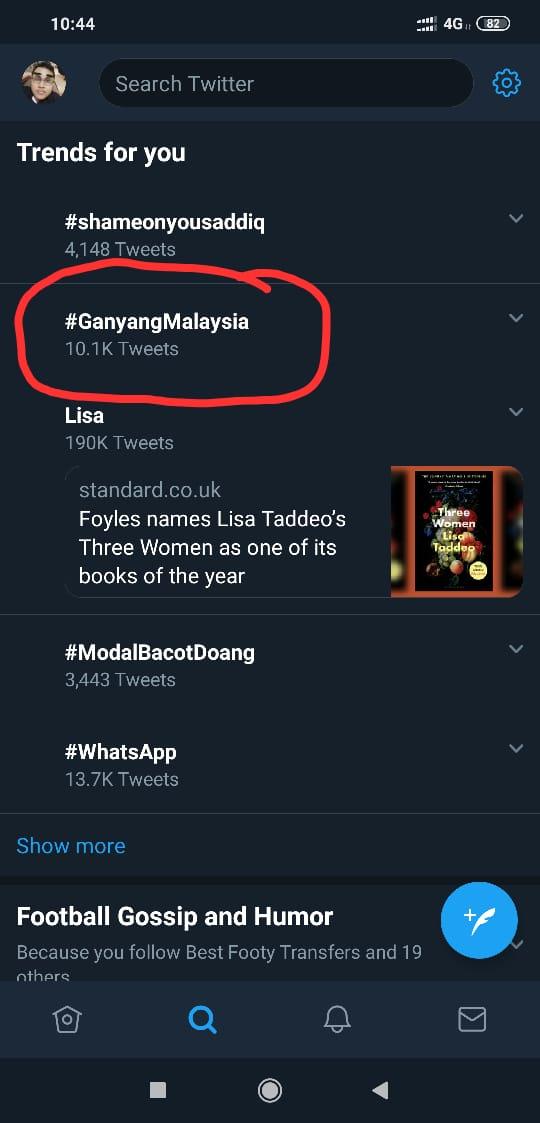 Tagar Ganyang Malaysia trending di Twitter Copyright: Twitter