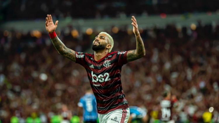 Pemain pinjaman dari Inter Milan, Gabriel Barbosa berhasil jadi juru selamat dan mengantarkan Flamengo FC menjadi juara Copa Libertadores 2019, Minggu (24/11/19) dini hari WIB. Copyright: twitter.com/Flamengo