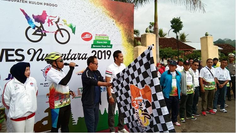 Kemeriahan event bentukan Kemenpora RI, Gowes Nusantara 2019. - INDOSPORT