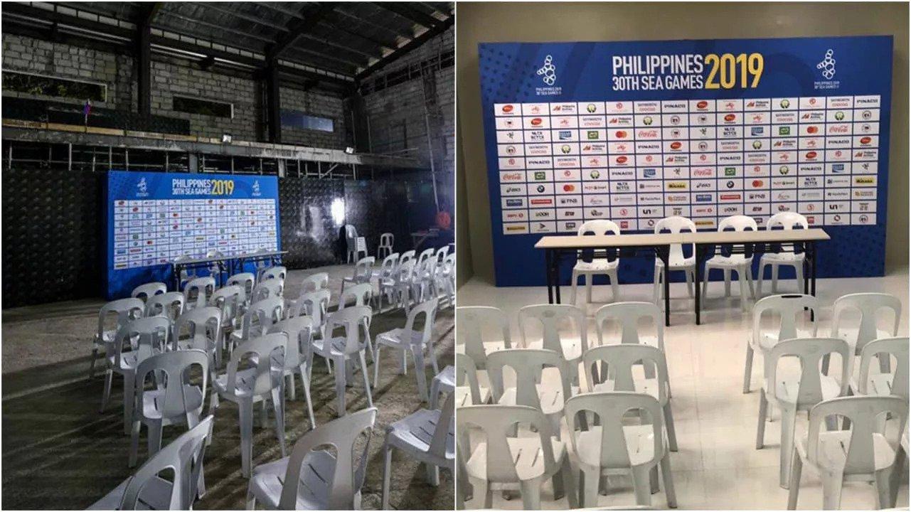 Tempat baru yang disediakan panitia SEA Games 2019 untuk konferensi pers.