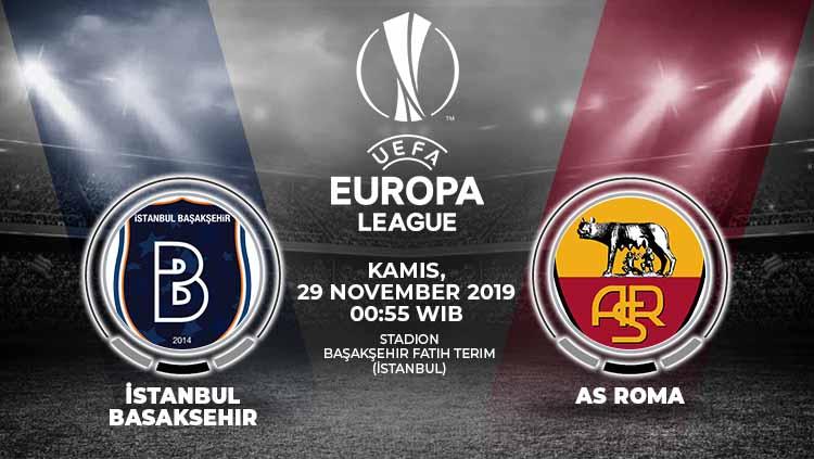 Prediksi laga Istanbul Basaksehir yang menjamu AS Roma pada matchday kelima Liga Europa, Jumat (29/11/19) dini hari, untuk menentukan kelolosan mereka ke babak selanjutnya.