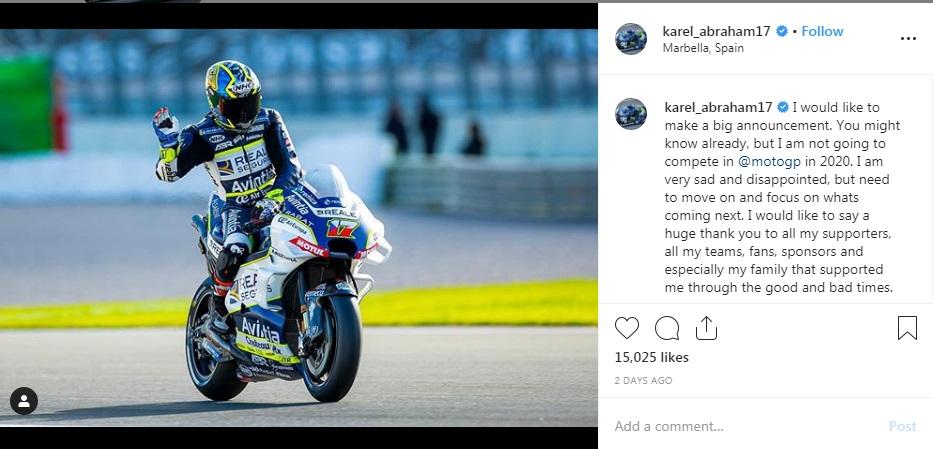 Curhatan Karel Abraham, pembalap kawakan MotoGP Copyright: Instagram @karel_abraham17