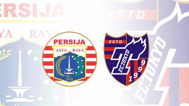 Logo klub Liga 1 Persija Jakarta dan FC Tokyo.