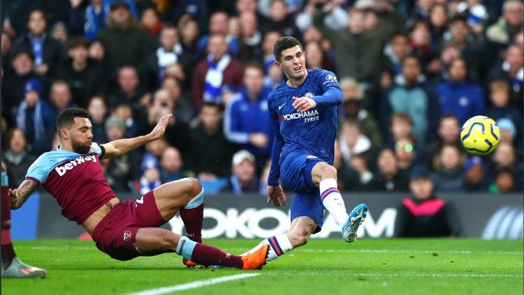 Situasi pertandingan Liga Inggris pekan ke-14 antara Chelsea vs West Ham, Sabtu (30/11/19). Copyright: Chelsea