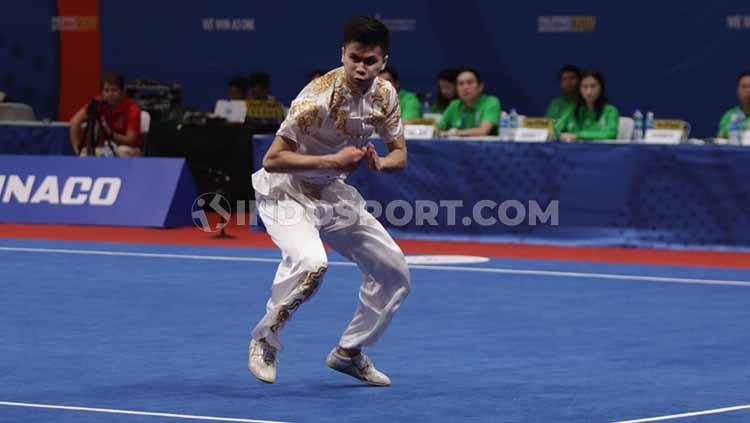 Atlet wushu andalan Indonesia, Edgar Xavier Marvelo, berhasil mempersembahkan dua medali emas dari nomor kombinasi daoushu/gunshu dan duilian putra di SEA Games 2019, Selasa (3/12/19).
