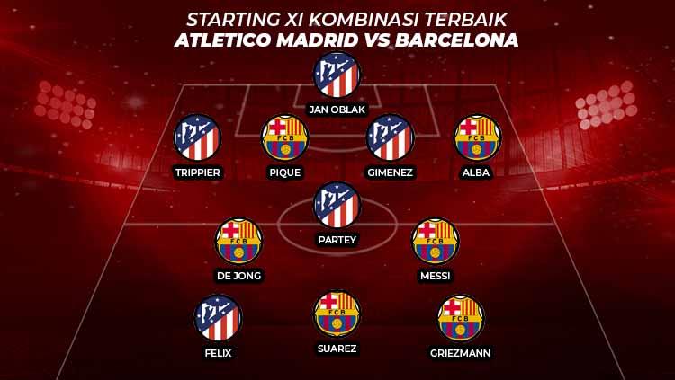 Starting XI Kombinasi Terbaik Atletico Madrid vs Barcelona Copyright: INDOSPORT