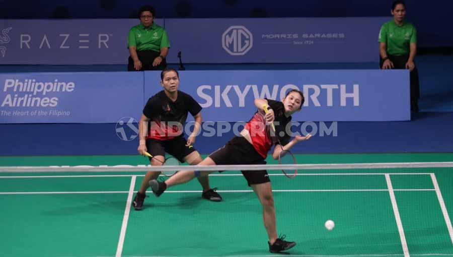 Ganda Putri Indonesia Siti Fadia Silva Ramadhanti/Ribka Sugiarto gagal sumbang poin setelah dikalahkan Ganda Putri Thailand Chayanit Chaladchalam/Phataimas Muenwong, Selasa (3/12/19).
