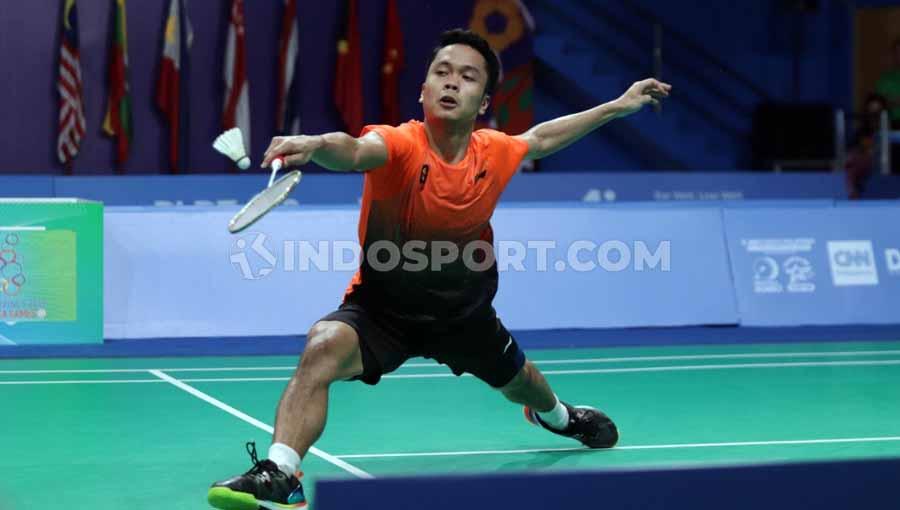Tunggal putra, Anthony Sinisuka Ginting sukses membalaskan dendamnya usai mengalahkan Huang Yu Xiang (China) di perempatfinal Indonesia Masters 2020 - INDOSPORT