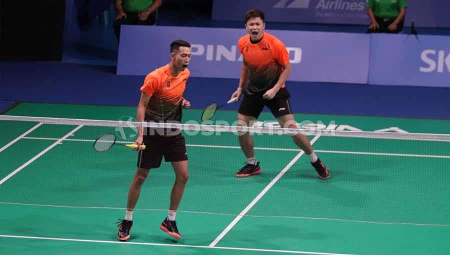 Ganda Putra Indonesia Wahyu Nayaka Arya Pangkaryanira/Ade Yusuf Santoso berhasil mengalahkan pasangan Malaysia Ong Yew Sin/Teo Ee Yi pada Final SEA Games Filipina 2019, Rabu (04/12/19). - INDOSPORT