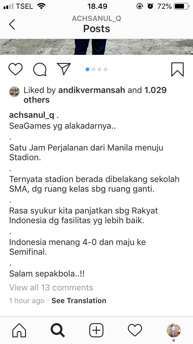 Bos MU Soroti Kondisi Miris Venue Timnas Indonesia vs Laos di Stadion Sekolah Copyright: Instagram Achsanul Qosasih