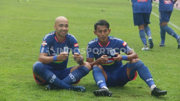 Selebrasi pemain PSIS Semarang usai membobol gawang Arema FC di Shopee Liga 1 2019. Copyright: Alvin Syaptia Pratama/INDOSPORT