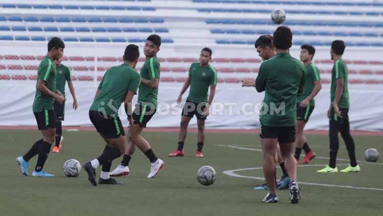 Latihan keras dijalani pemain Timnas Indonesia U-23 jelang partai final SEA Games 2019 kontra Vietnam.