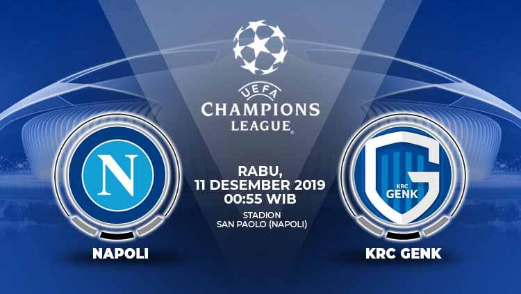 Prediksi pertandingan Liga Champions antara Napoli vs Genk, Rabu (11/12/19) dini hari WIB.