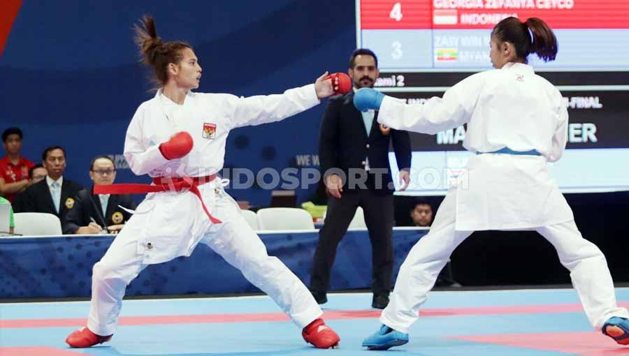 Ilustrasi pertandingan karate di SEA Games 2023. Indonesia merasa dicurangi oleh wasit hingga berani melapor ke Badan Karate Dunia. - INDOSPORT