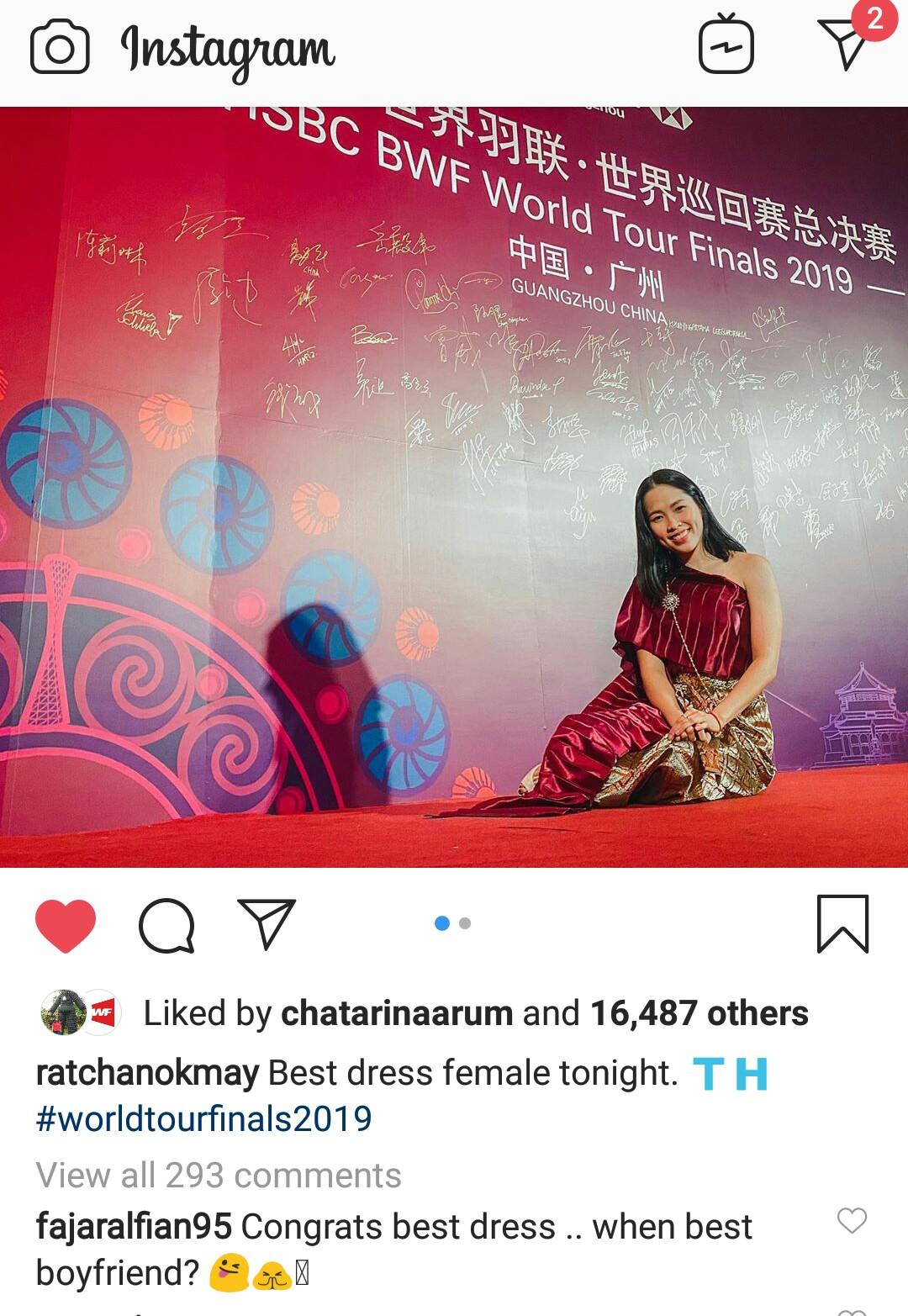 Ratchanok Intanon Fajar Alfian Copyright: Instagram Ratchanok Intanon