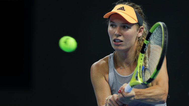 Caroline Wozniacki dalam turnamen tenis China Terbuka 2019.
