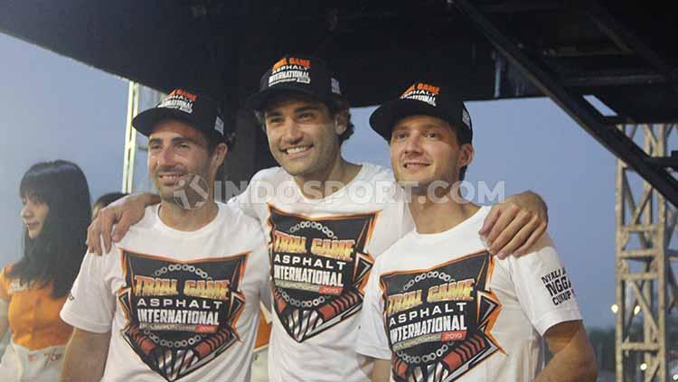 Tiga pembalap asal Prancis yakni Germain Vincenot, Sylvain Bidart, dan Maxime Lacour ikuti Trial Game Asphalt International Championship (TGAIC) 2019.