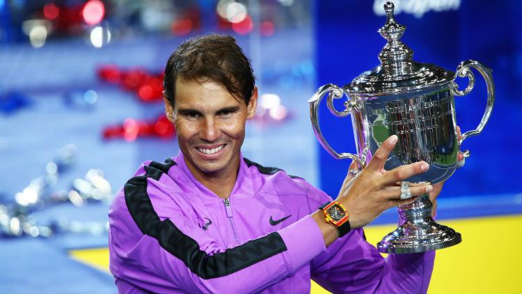Rafael Nadal saat mengenakan jam tangan mahal di AS Terbuka 2019.