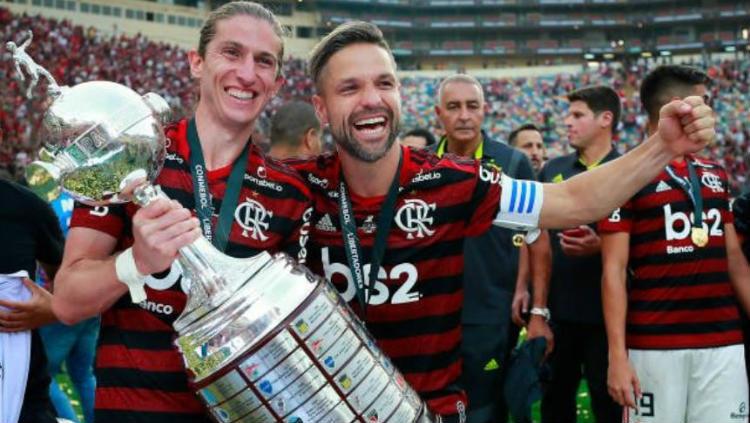 Dirgo Ribas saat merayakan juara bersama Flamengo Copyright: Flamengo (Twitter)