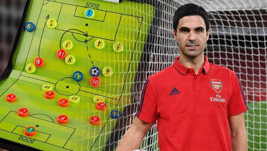 Mikel Arteta dengan taktik Arsenal.