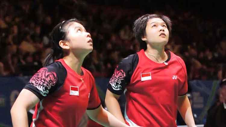 Ganda putri indonesia di Olimpiade London 2012, Greysia Polii (kiri) dan Meiliana Jauhari (kanan).