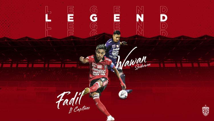 Bali United memperpanjang kontrak kiper Wawan Hendradan dan gelandang Fadil Sausu (kapten). Copyright: baliutd.com