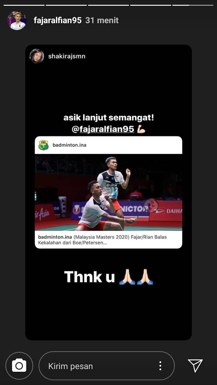 Akhirnya Usaha Fajar Alfian Dekati Shakira Jasmine Mulai Berhasil Copyright: instagram.com/fajaralfian95