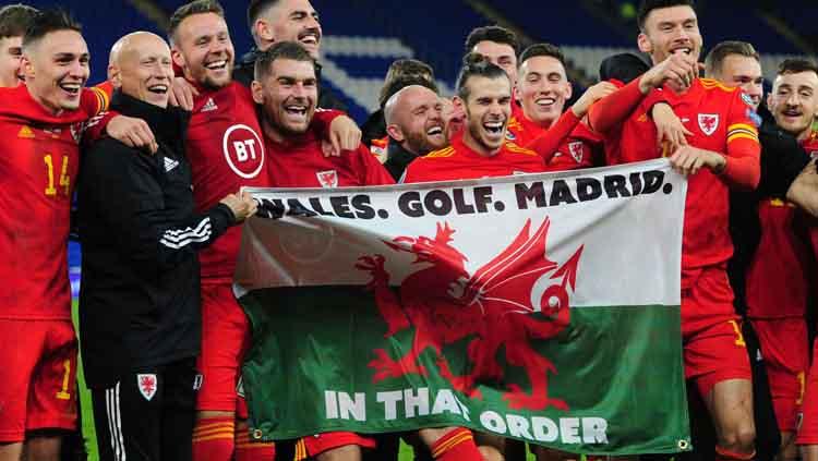 Selebrasi dari Timnas Wales Copyright: SkySports