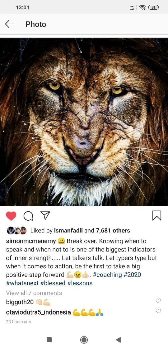 Kode Foto Macan di Sosmednya, Curhatan Simon McMenemy Jadi Sorotan Eks Liverpool Copyright: instagram.com/simonmcmenemy